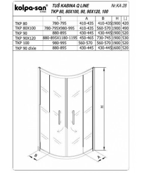 Душевая кабина Kolpa San Q Line TKP 90x90 533313
