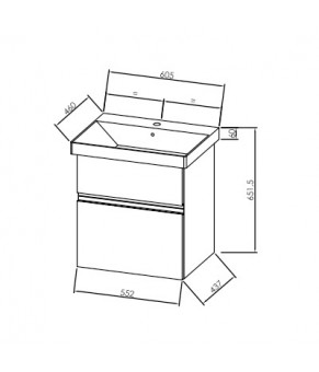 Тумбa с раковиной Kolpa San Oxana OUO 60 WH 507161