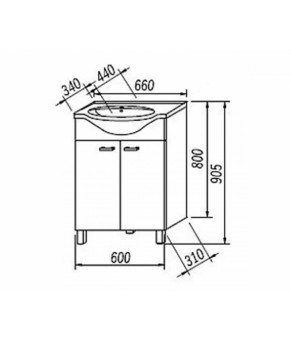 Тумбa с раковиной Kolpa San Quat-Neva 66 915362