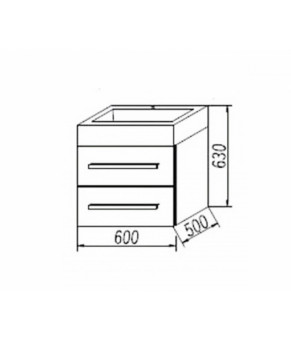 Тумбa с раковиной Kolpa San Tia Out 60 WH 500377