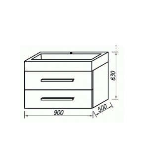 Тумбa с раковиной Kolpa San Tia Out 90 WH 523314