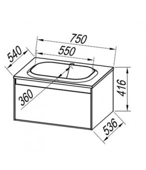 Тумбa с раковиной Kolpa San Pandora OUP 75 BL. Stone 514213