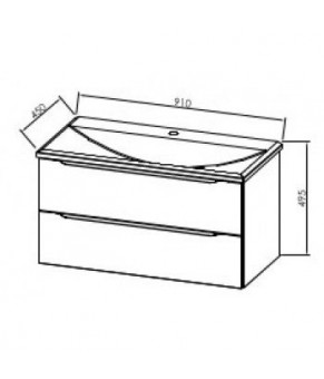 Тумбa с раковиной Kolpa San Tara 90 OUT 90 WH 528371