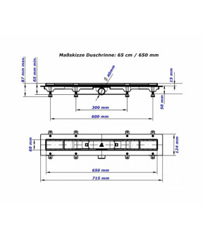 Душевой канал MCH CH-650 KN1