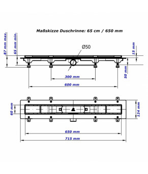 Душевой канал MCH CH 650/50 HN1