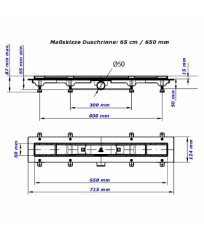 Душевой канал MCH CH 650/50 BN1