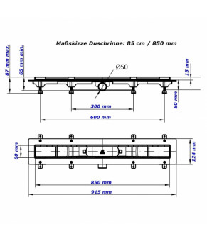 Душевой канал MCH CH 850/50 MN1