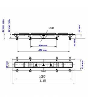 Душевой канал MCH CH 1050/50 MN1