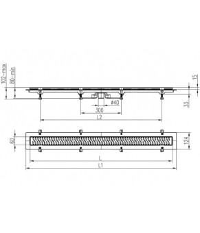 Душевой канал MCH CH 1050/S40 HN1