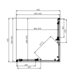 Душевая кабина Dusel DL194 Chrome 90x90 519491