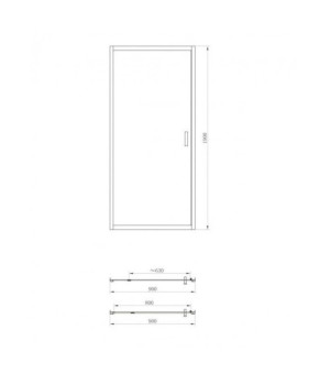 Душевая дверь в нишу Dusel FA-516 распашная, стекло прозрачное, 90х190 451690