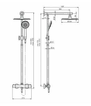 Душовая колонна Rubineta Thermo-15 625028