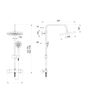 Душовая колонна Rubineta Thermo-15 625006
