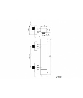 Смеситель Rubineta Thermo-12/K Square H2S0L08
