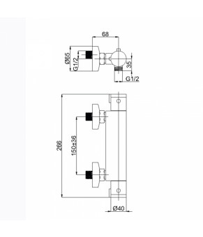 Смеситель Rubineta Thermo-12/K H20L08