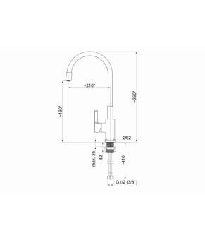 Смеситель Rubineta Flexy-33 BK FL30068