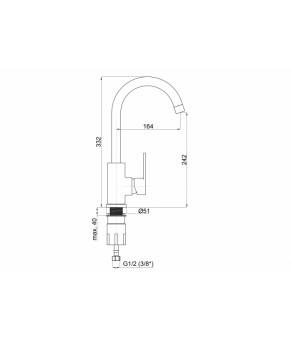 Смеситель Rubineta Axe-33 (Bk) AX30068
