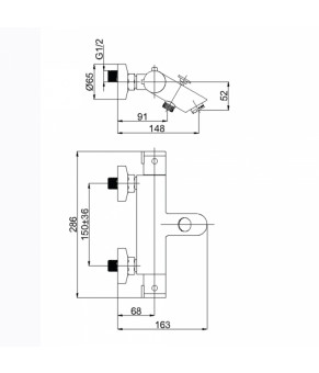 Смеситель Rubineta Thermo-10/K H10L08