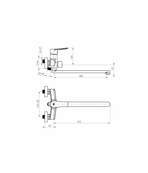Смеситель Rubineta Nica-11/С NI11CK08