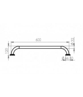 Поручень прямой Eformetal 60 см 507