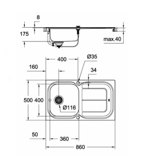 Кухонная мойка Grohe K300 EX Sink 31563SD0