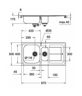 Кухонная мойка Grohe K300 EX Sink 31564SD0