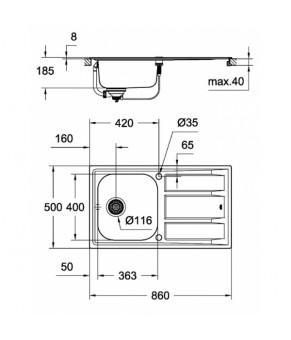 Кухонная мойка Grohe K400 EX Sink 31566SD0