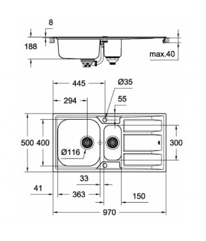 Кухонная мойка Grohe K400 EX Sink 31567SD0