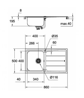 Кухонная мойка Grohe K500 EX Sink 31571SD0