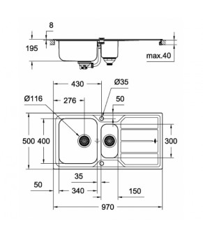 Кухонная мойка Grohe K500 EX Sink 31572SD0
