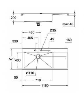Кухонная мойка Grohe K1000 EX Sink 31581SD0