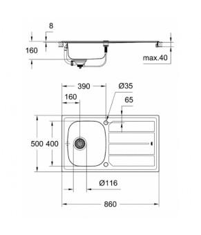 Кухонная мойка Grohe K200 плюс EX Sink 31562SD0