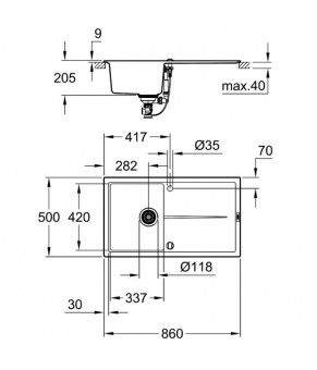 Кухонная мойка Grohe K400 EX Sink 31640AP0