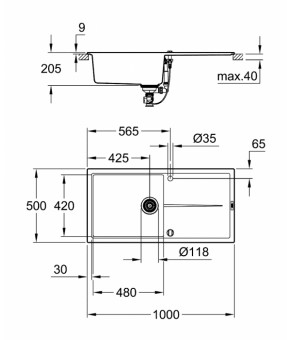 Кухонная мойка Grohe K400 EX Sink 31641AP0