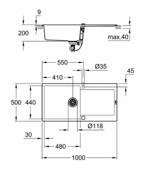 Кухонная мойка Grohe K500 EX Sink 31645AP0