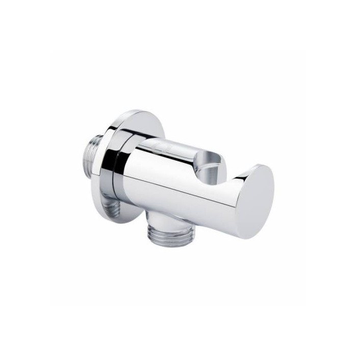 Подключение шланга Qtap Spojeni круглое с держателем QTCRMBH030 Chrome (BH030)