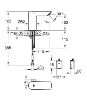 Смеситель Grohe EX BauCosmopolitan E 36451000