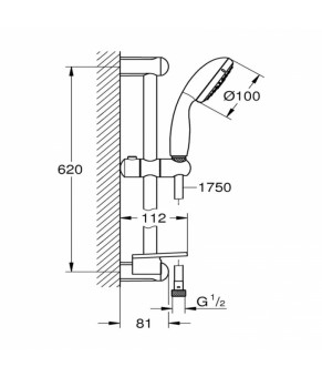 Душевой гарнитур Grohe New Tempesta 100 27927001