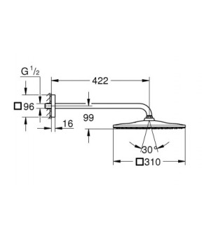 Верхний душ Grohe Rainshower Mono Cube 310 26563000