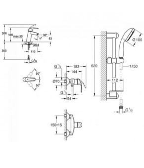 Набор Grohe Eurosmart 123244M