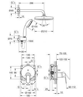 Душевая система Grohe Eurosmart Cosmopolitan 25219001
