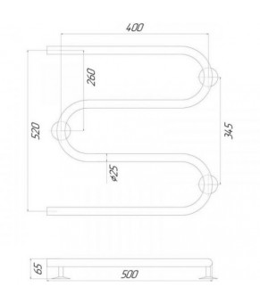 Полотенцесушитель Qtap Snake (CRM) 500x500