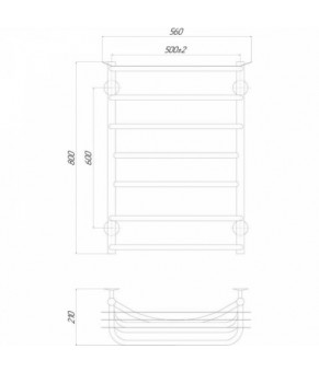 Полотенцесушитель Qtap Yunost (CRM) P7 500x800