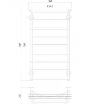 Полотенцесушитель Qtap Yunost (CRM) P9 500x900