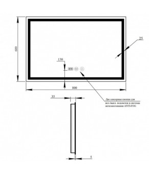 Зеркало Qtap Mideya LED DC-F904