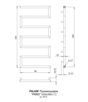 Полотенцесушитель Paladii Primo КВ128G