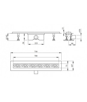 Линейный трап Qtap Dry FC304-700