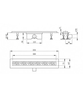 Линейный трап Qtap Dry FC304-800