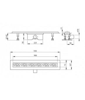 Линейный трап Qtap Dry FC304-900
