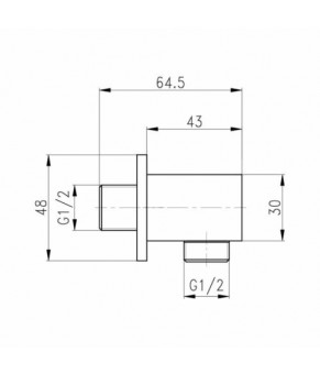 Подключение для шланга Qtap Spojeni прямоугольное QTCRMB130 Chrome (SD00035717)